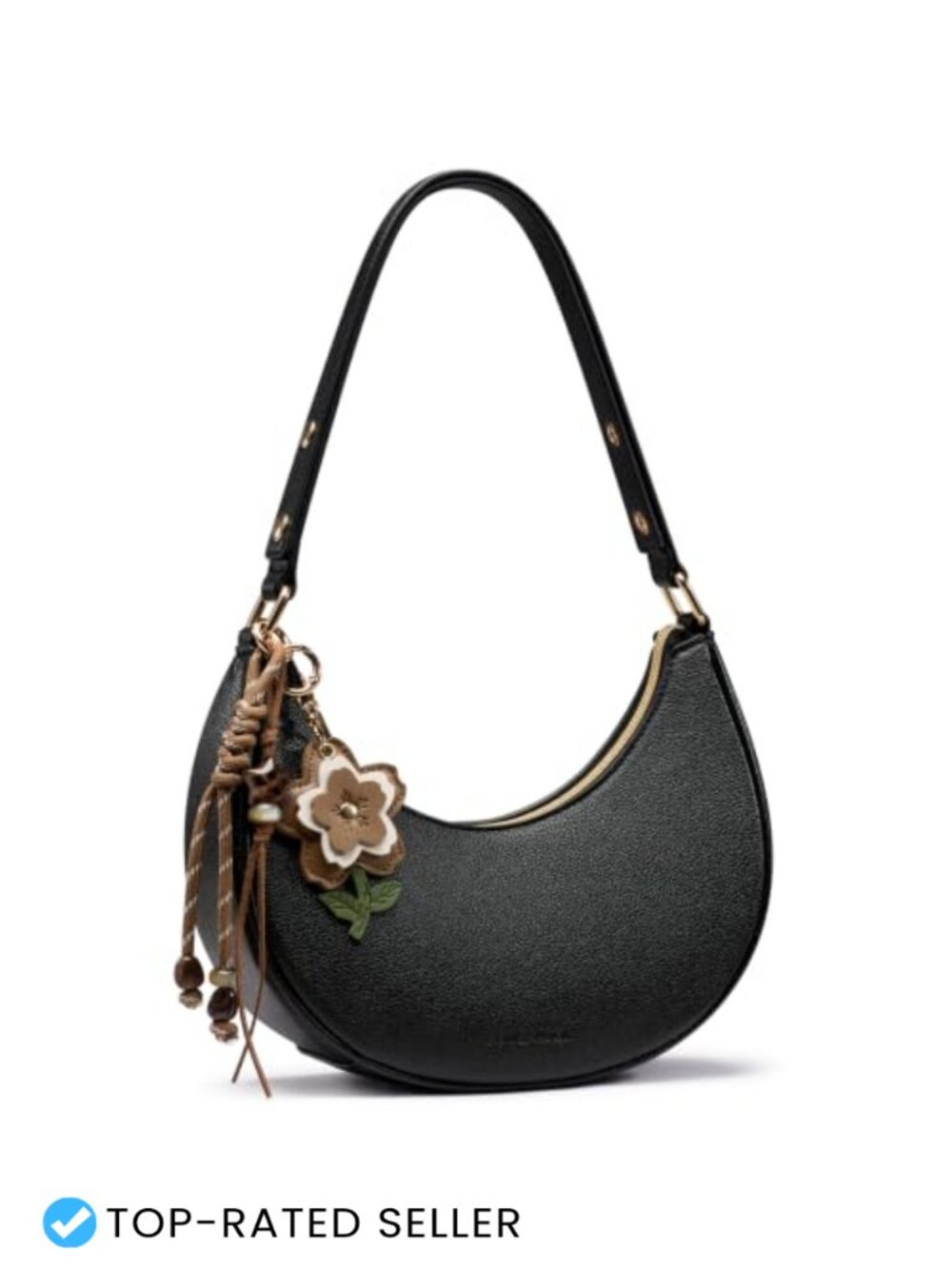 Crescent Shoulder Bag Faux Leather Small Clutch Purse Adjustable Strap